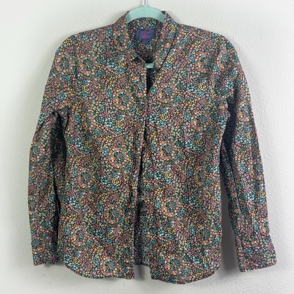 J. Crew Floral Button Down shirt made w/ Liberty Fabrics size 4
